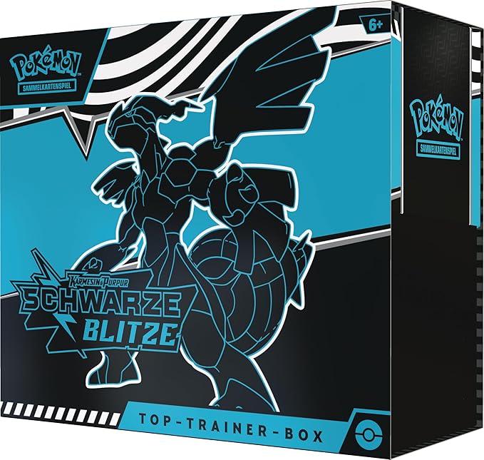 Pokémon-Sammelkartenspiel: Top-Trainer-Box Karmesin & Purpur – Schwarze Blitze: Zekrom (DE)